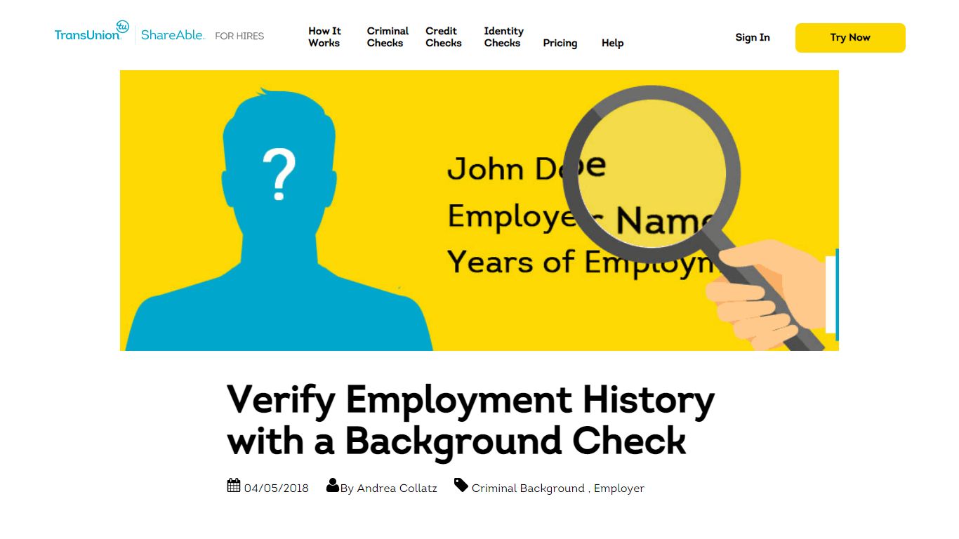 Verify Employment History with a Background Check - ShareAble